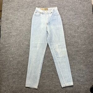 Vintage Express Tapered Jeans Womens Light Blue Cotton Denim Pockets Zip Fly - 3